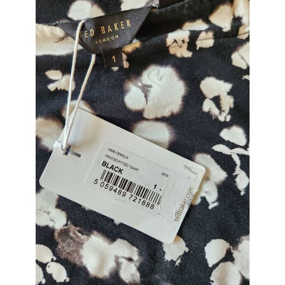 NWT Ted Baker Cemolo Floral Top in Black sz 1 (US 4) - Picture 4 of 6